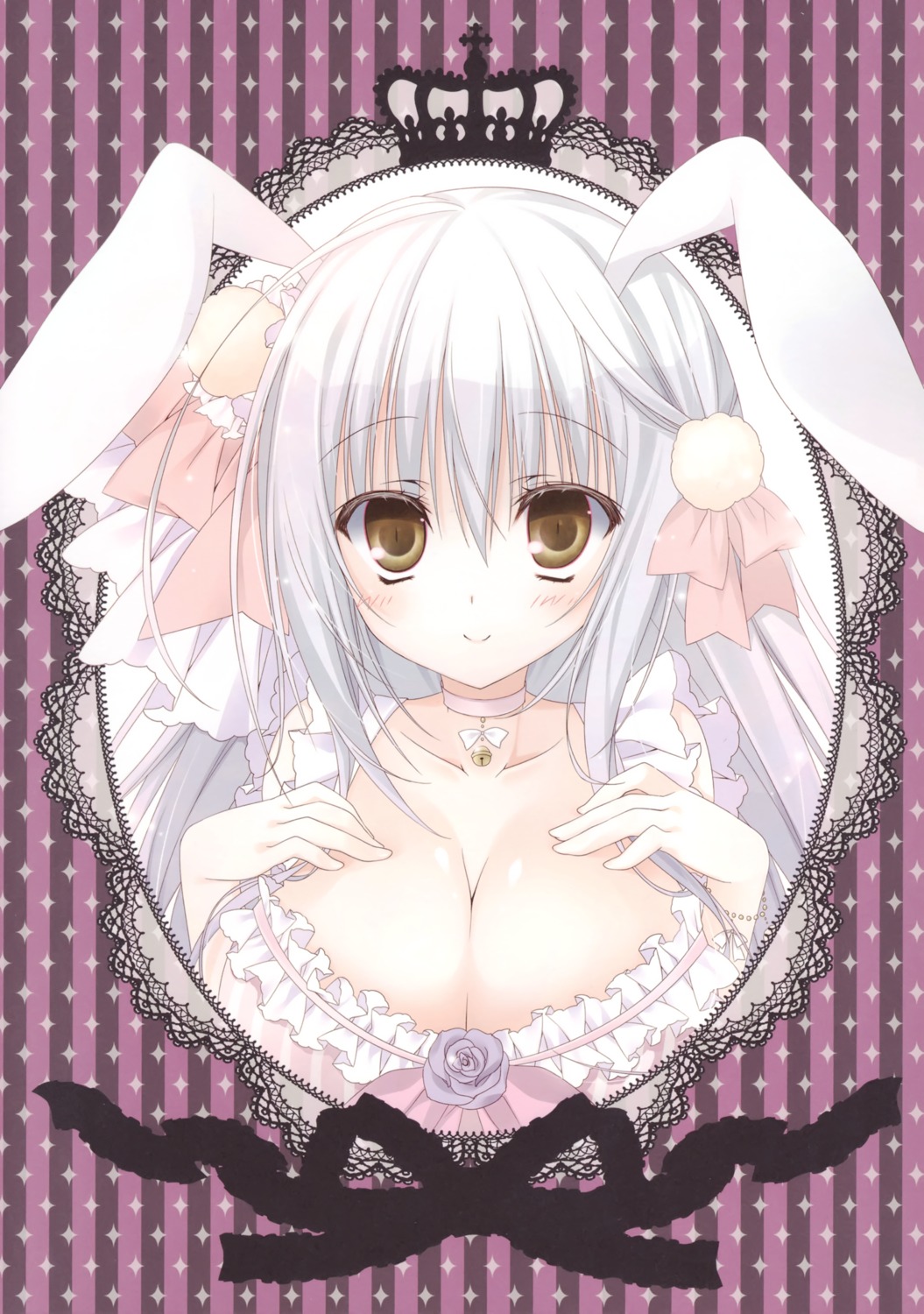 animal_ears bunny_ears cleavage inugami_kira necotoxin