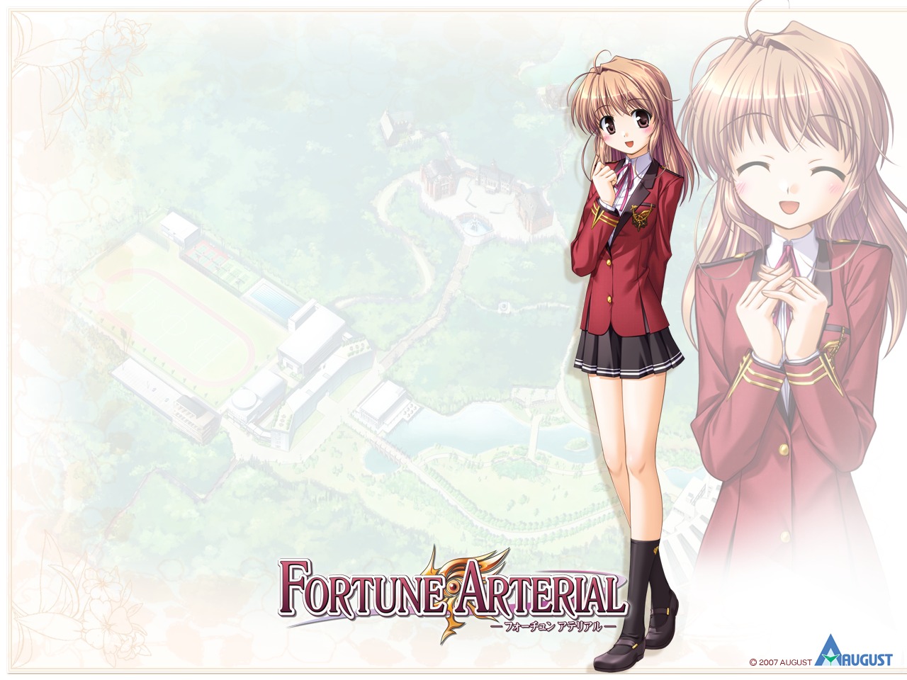 bekkankou fortune_arterial seifuku wallpaper yuuki_haruna