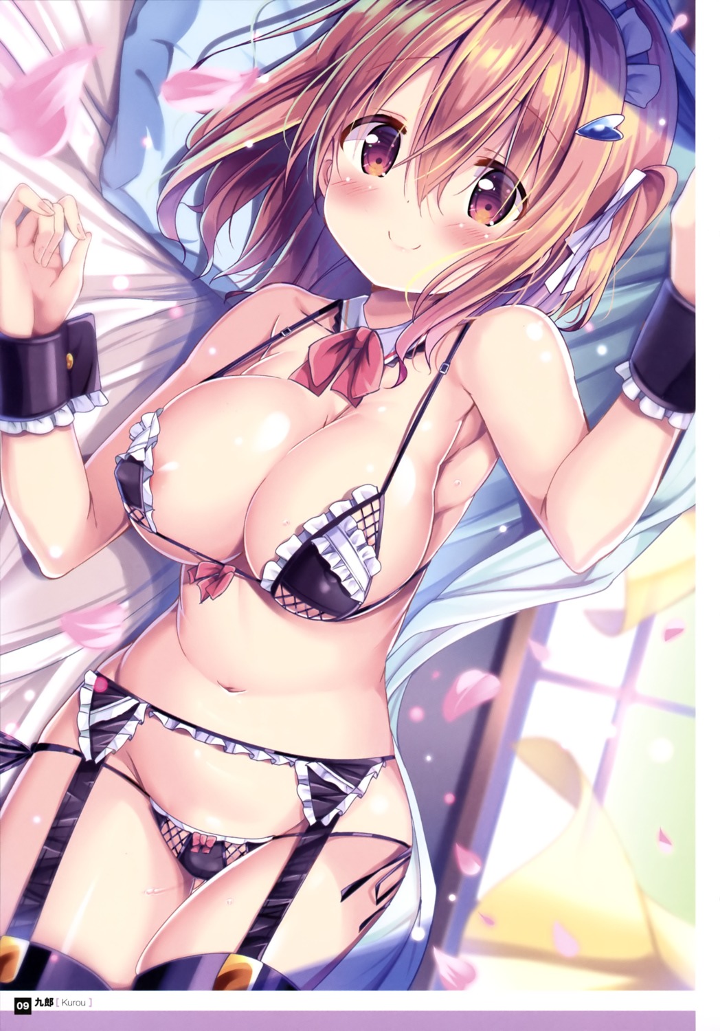 bra erect_nipples garter_belt kurou_(quadruple_zero) pantsu stockings string_panties thighhighs