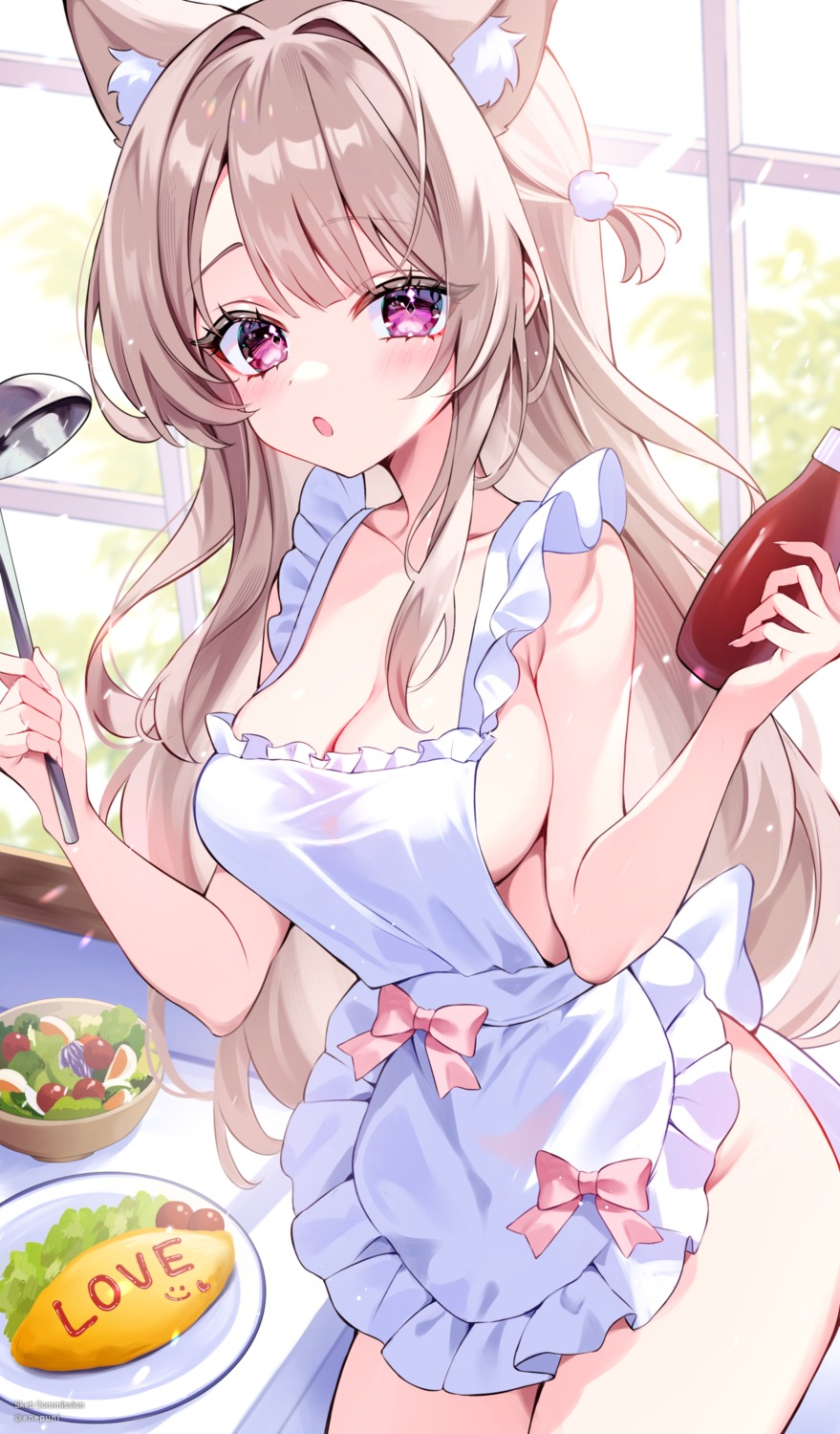 animal_ears enepuni naked_apron