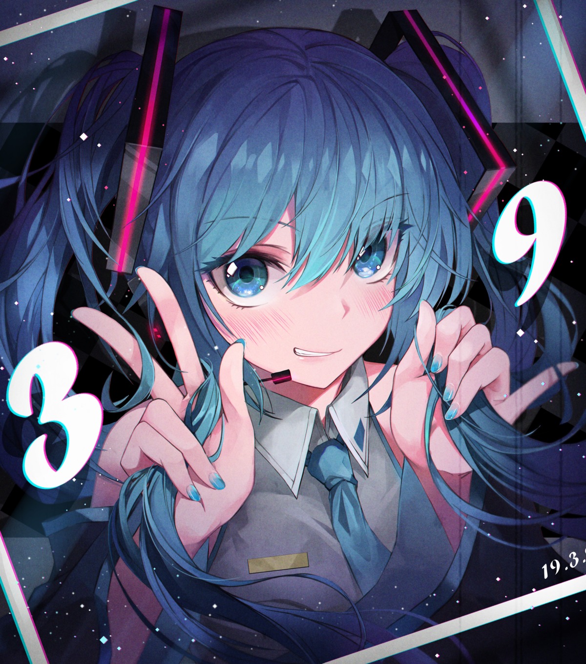 crystalherb hatsune_miku headphones vocaloid