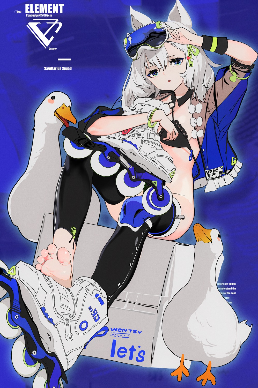 animal_ears bottomless bra feet grandia_lee open_shirt see_through thighhighs