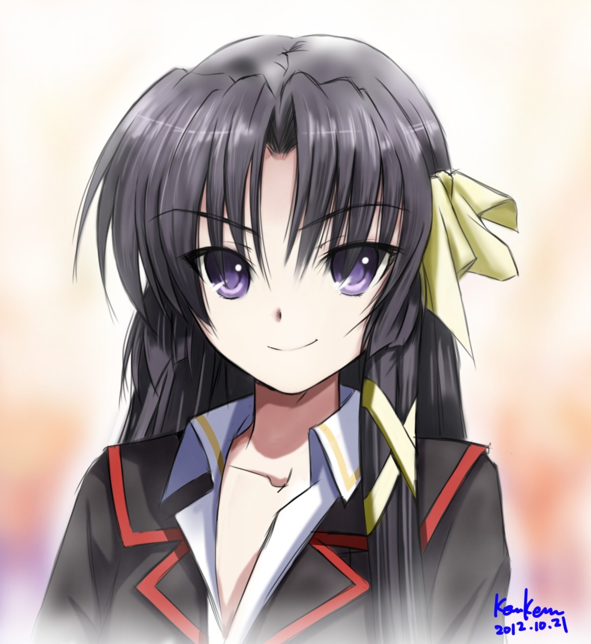 kemukemu kurugaya_yuiko little_busters! seifuku