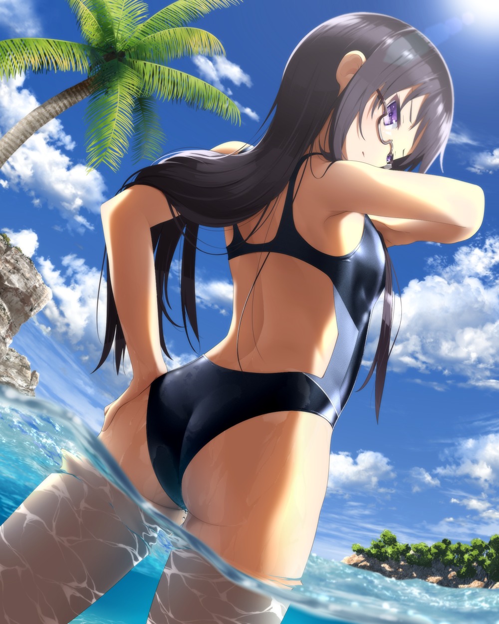 endou_rino haribote_(tarao) jinsei_(la_bonne_vie) megane swimsuits