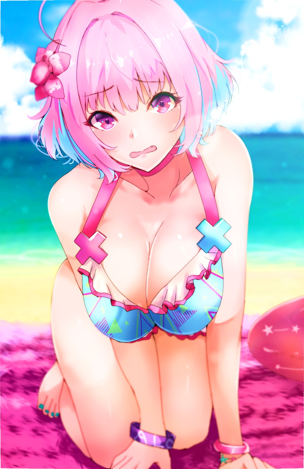 bikini cleavage ryuu. swimsuits the_idolm@ster the_idolm@ster_cinderella_girls yumemi_riamu