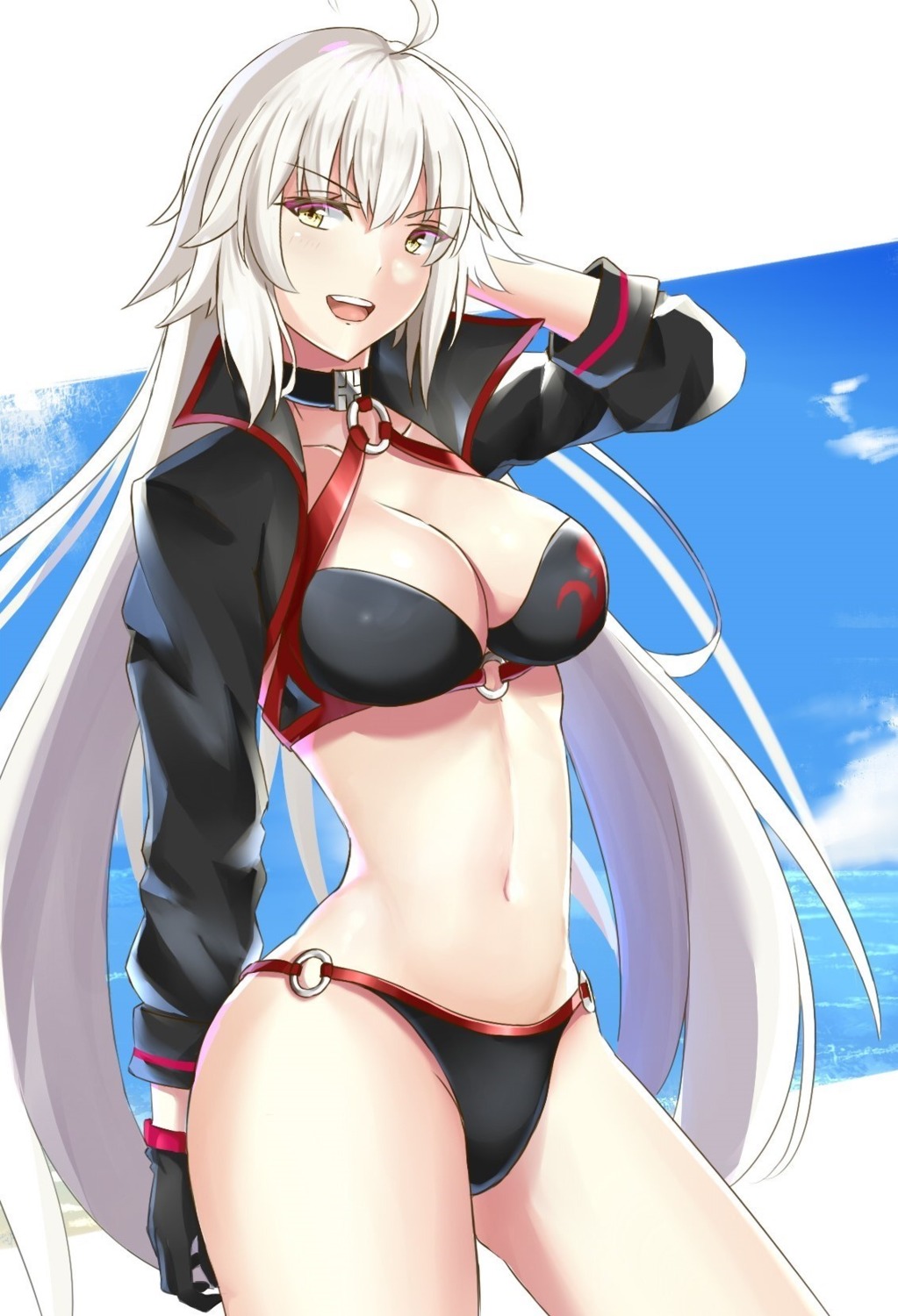 arikawa_rui bikini cleavage fate/grand_order jeanne_d'arc jeanne_d'arc_(alter)_(fate) swimsuits