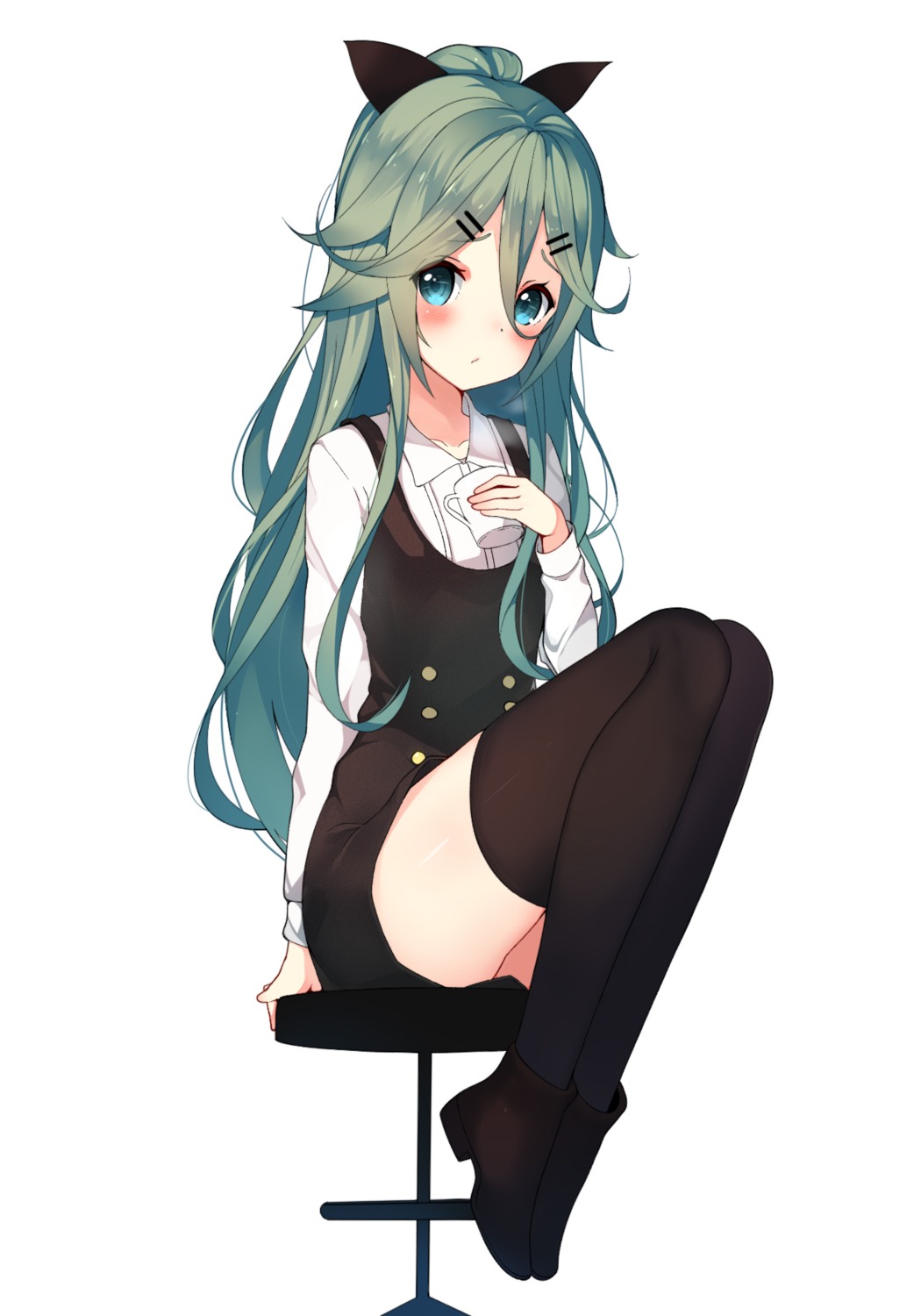 dress gin00 heels kantai_collection thighhighs yamakaze_(kancolle)