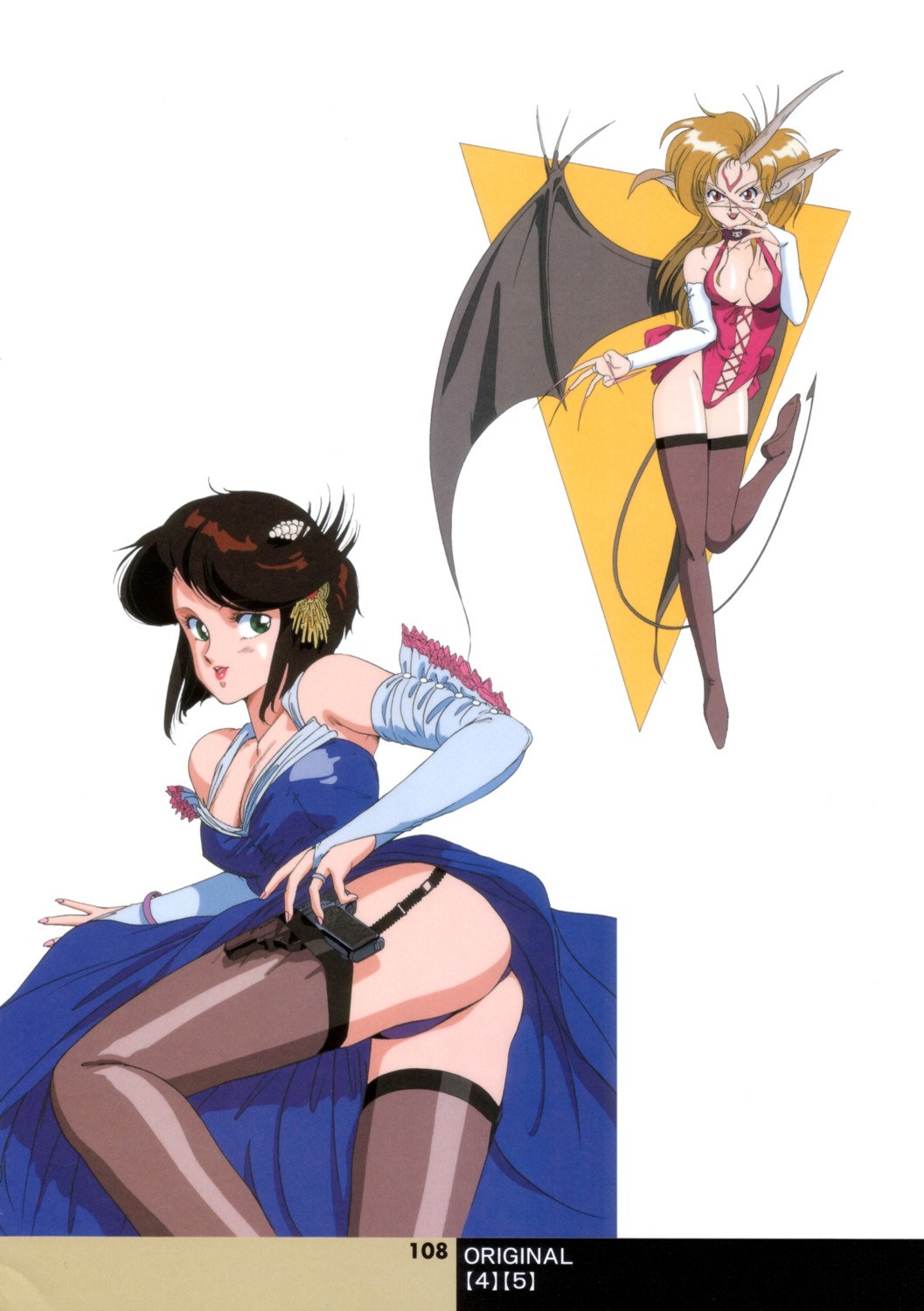 cleavage sonoda_kenichi stockings thighhighs wings