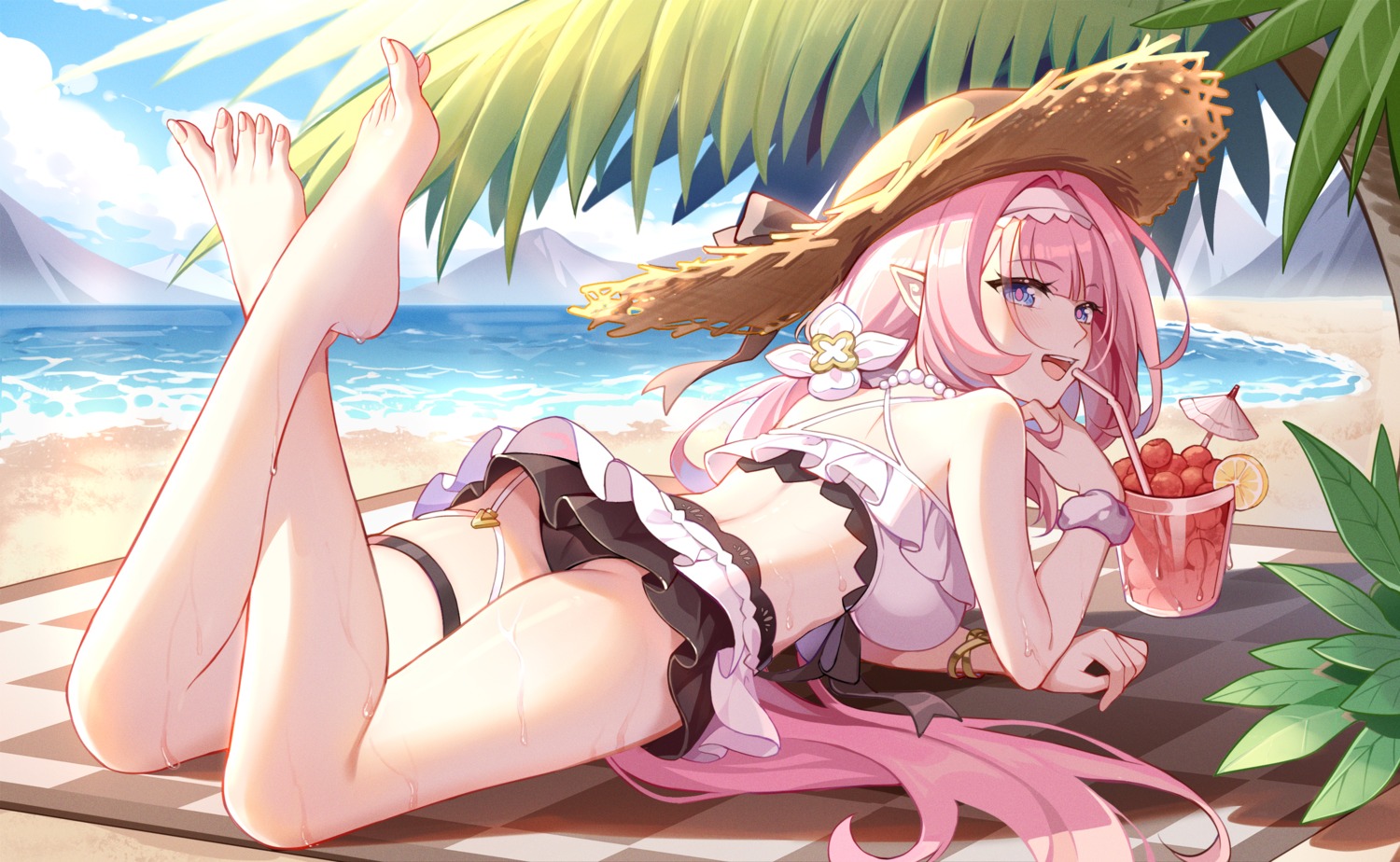 ass bikini feet garter gou_lianlian_dogface pointy_ears swimsuits