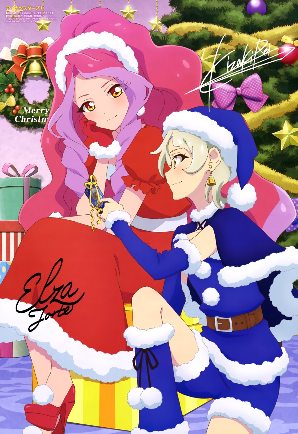 aikatsu! aikatsu_stars! autographed christmas dress elza_forte heels kizaki_rei miyadani_risa