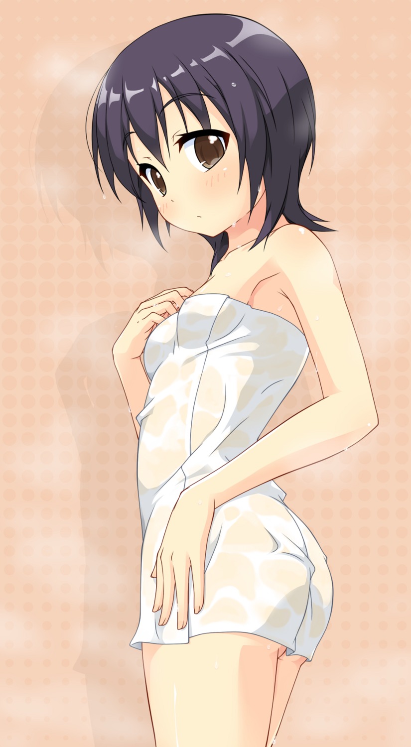 erect_nipples funami_yui k10k see_through towel wet wet_clothes yuru_yuri