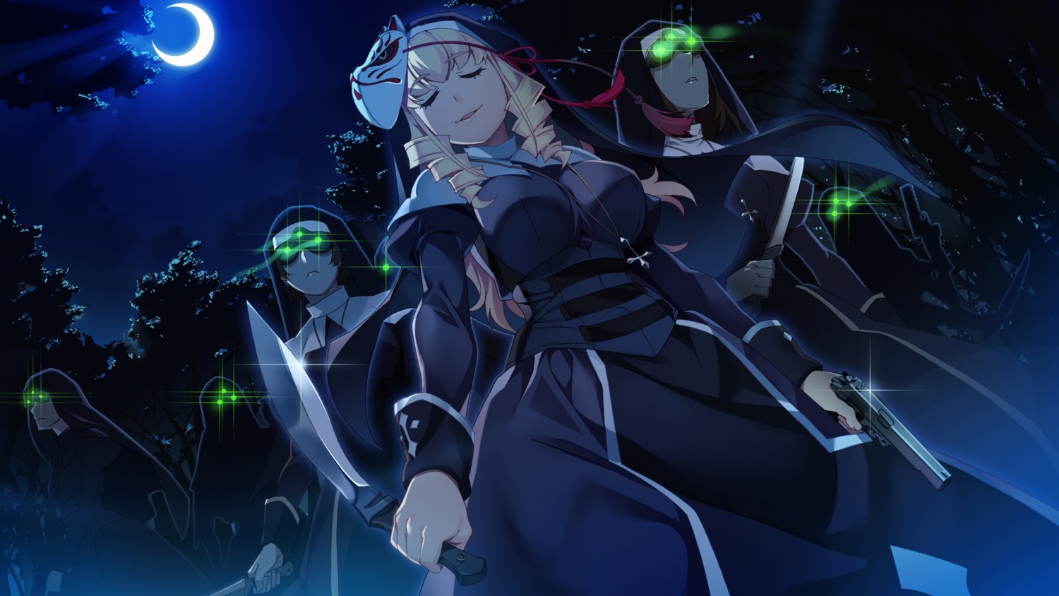 front_wing game_cg grisaia grisaia_phantom_trigger gun nun sylvia_(grisaia) watanabe_akio weapon