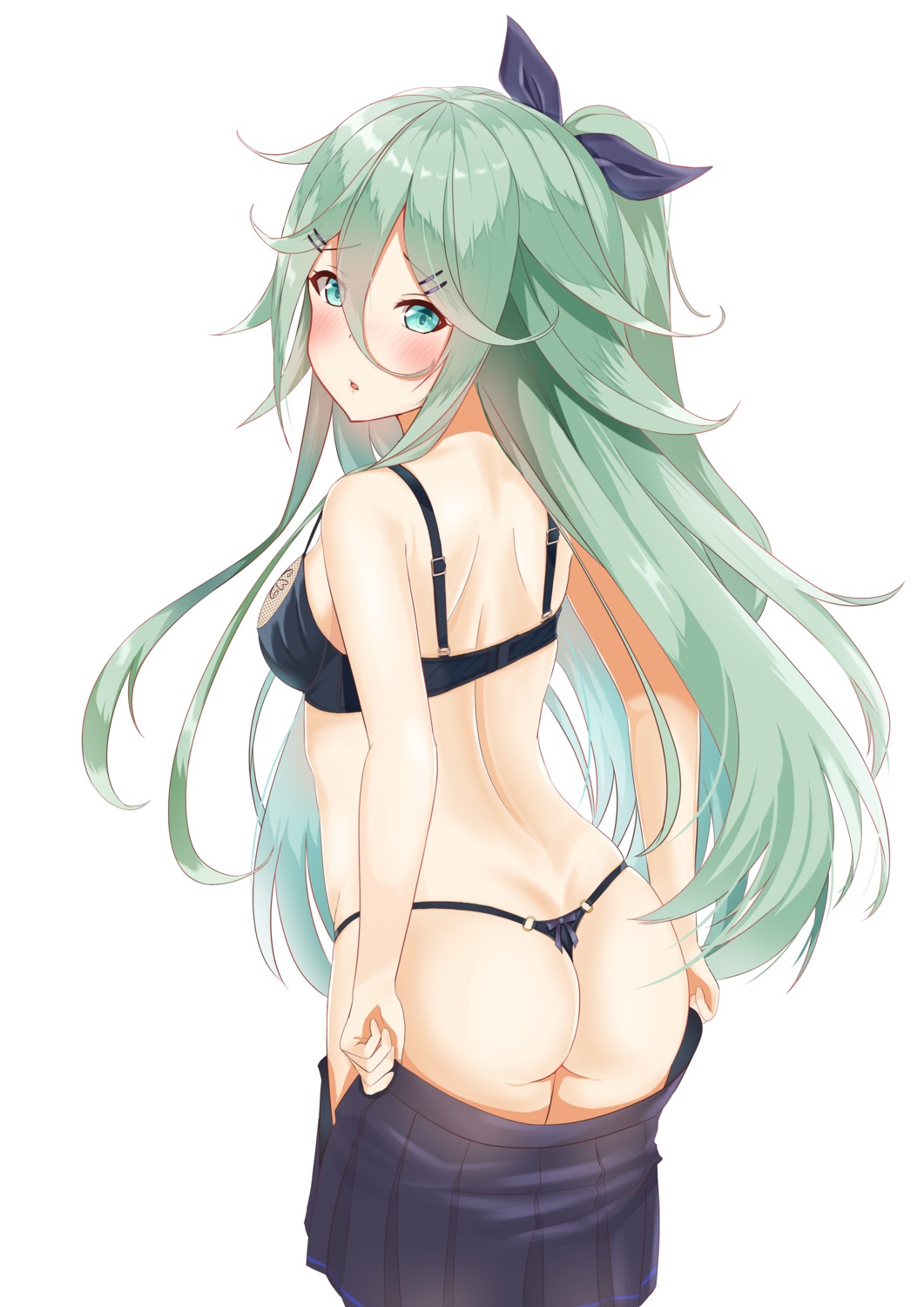 ass bra kantai_collection lingerie pantsu seifuku thong undressing yamakaze_(kancolle) zuki