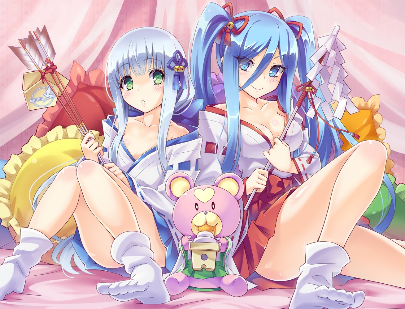 aoki_hagane_no_arpeggio cleavage feet i-401 iona lolita_fashion miko no_bra takao_(aoki_hagane_no_arpeggio) urabi wa_lolita