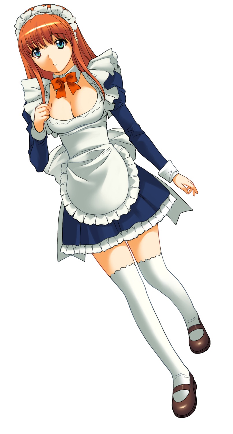 a1 cleavage initial-g maid thighhighs