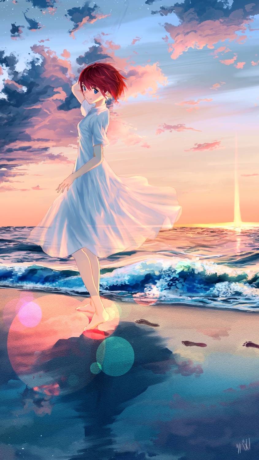 dress see_through skirt_lift summer_dress tsubameno