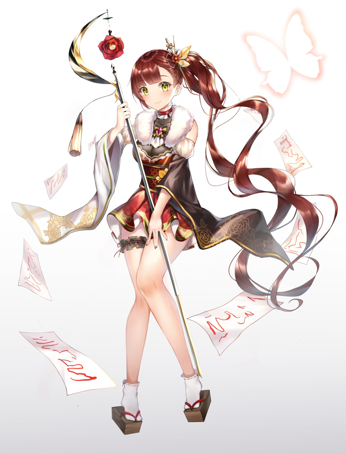 garter houchi_shoujo japanese_clothes meliyannn weapon