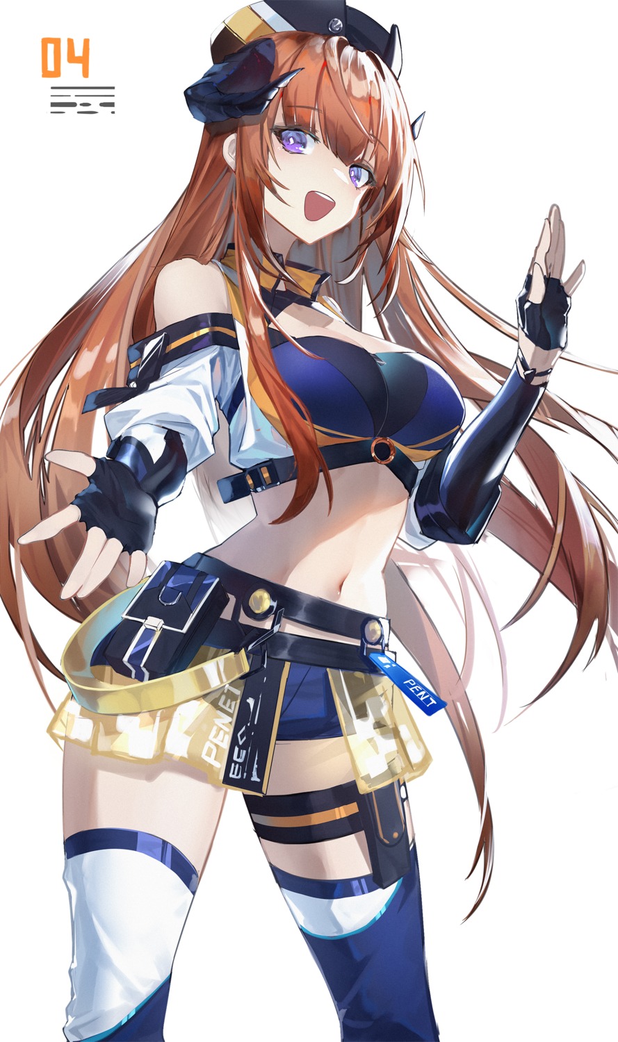 arknights bagpipe_(arknights) garter horns qtian thighhighs