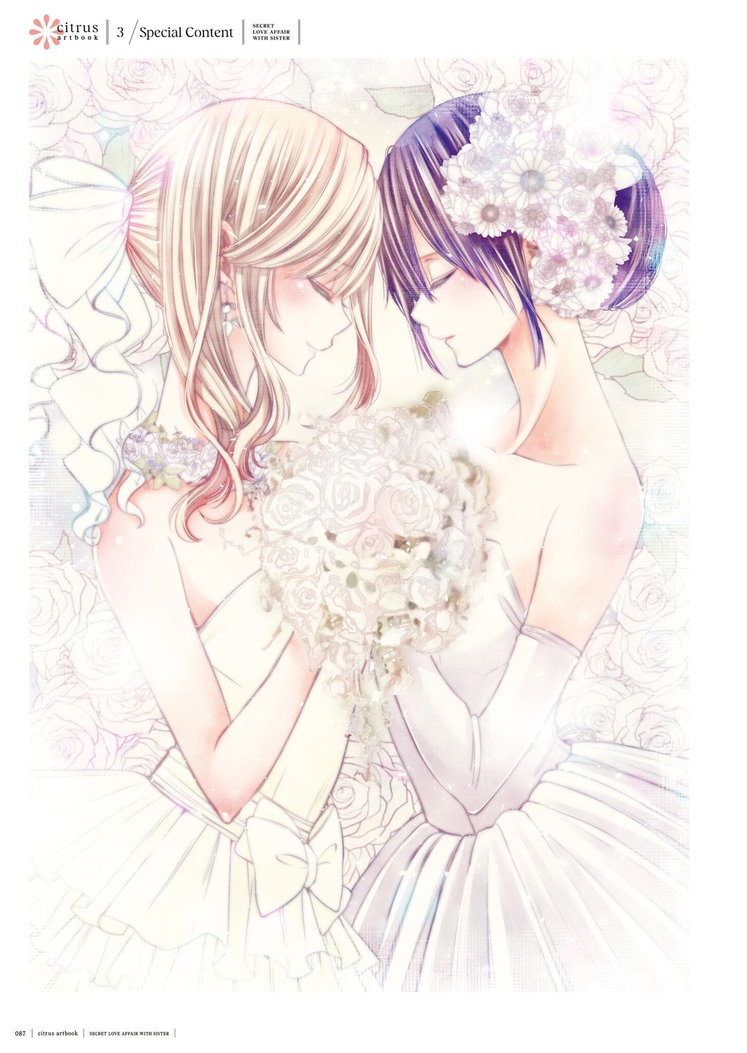 aihara_mei aihara_yuzu_(citrus) citrus_(manga) dress saburouta wedding_dress yuri