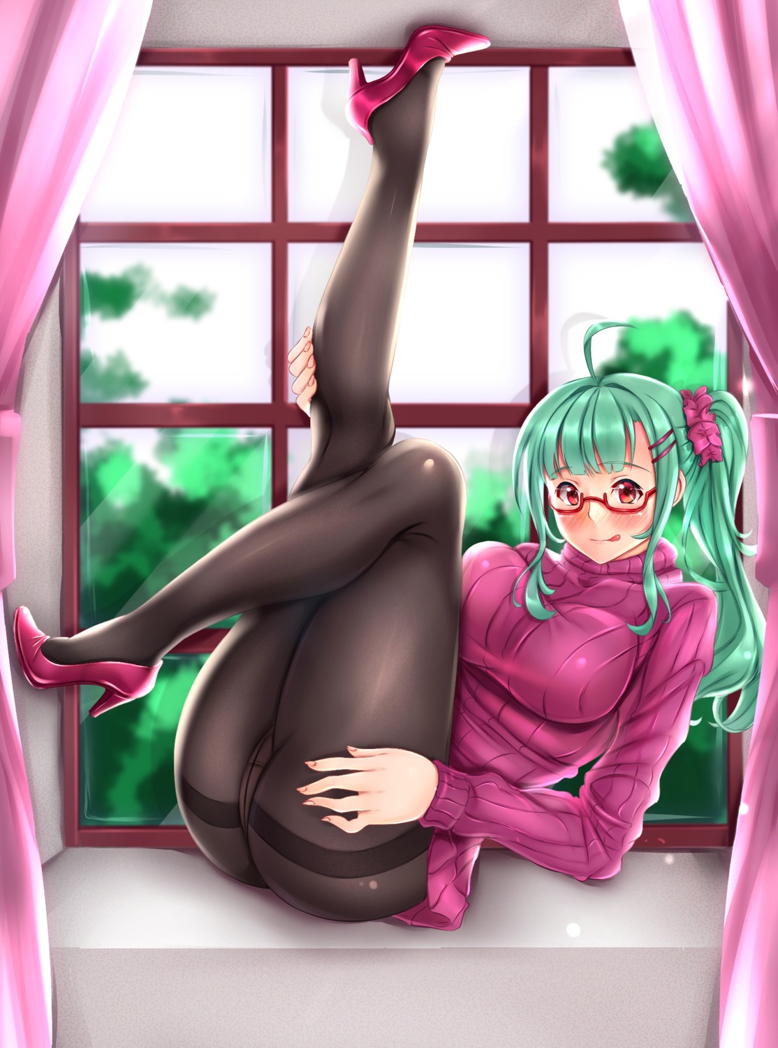 cameltoe dress heels megane pantsu pantyhose siki2046 skirt_lift sweater