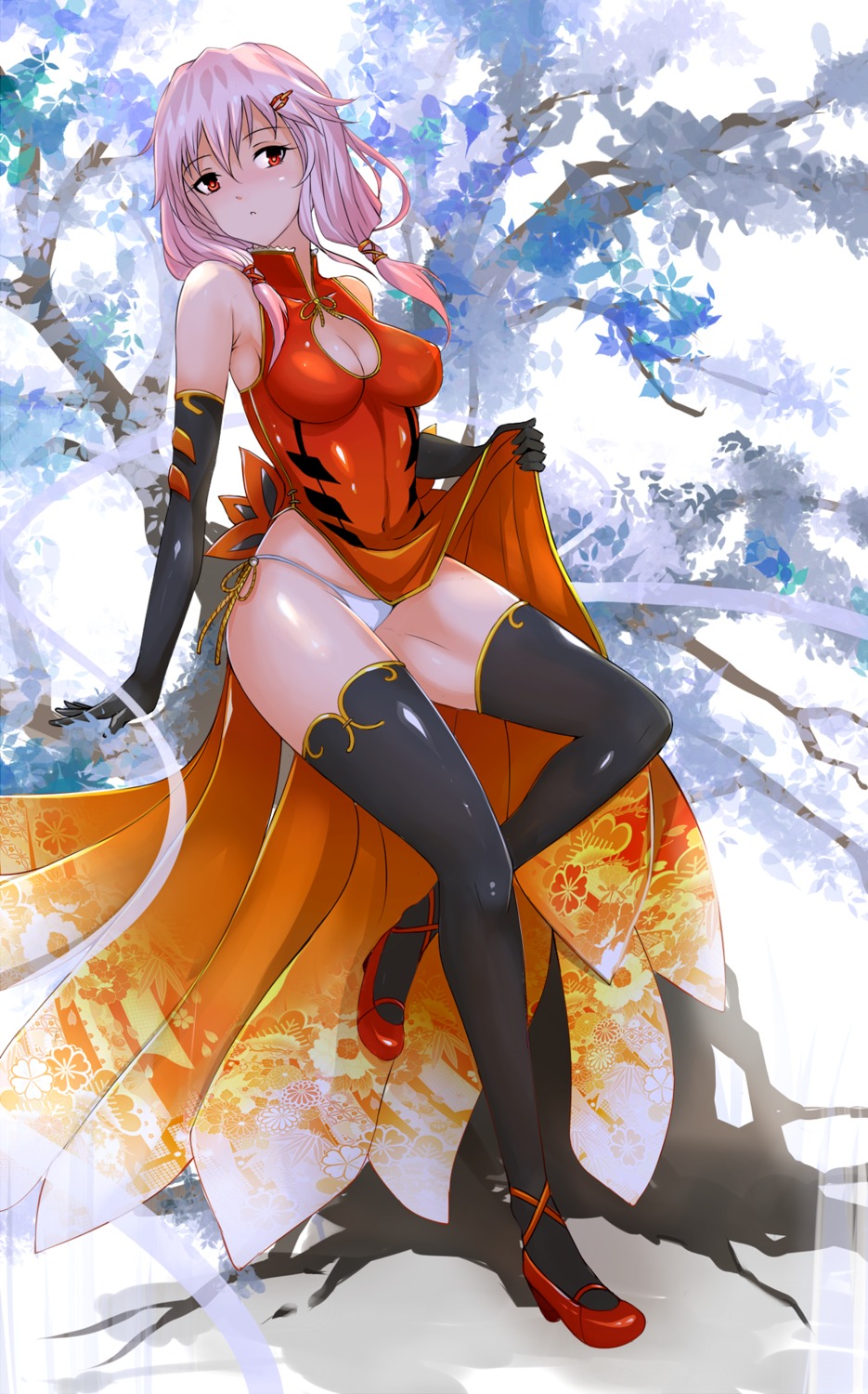 chinadress guilty_crown heels nonoririn pantsu skirt_lift thighhighs yuzuriha_inori