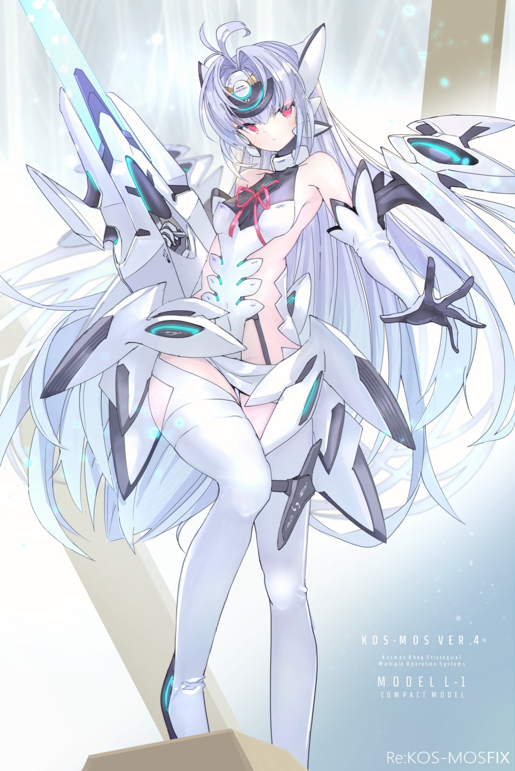 garter kos-mos mecha_musume no_bra stockings szk_(sonzaikannai) tagme thighhighs weapon wings xenosaga