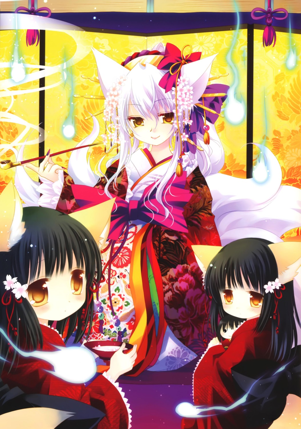 animal_ears kimono sakurazawa_izumi tail