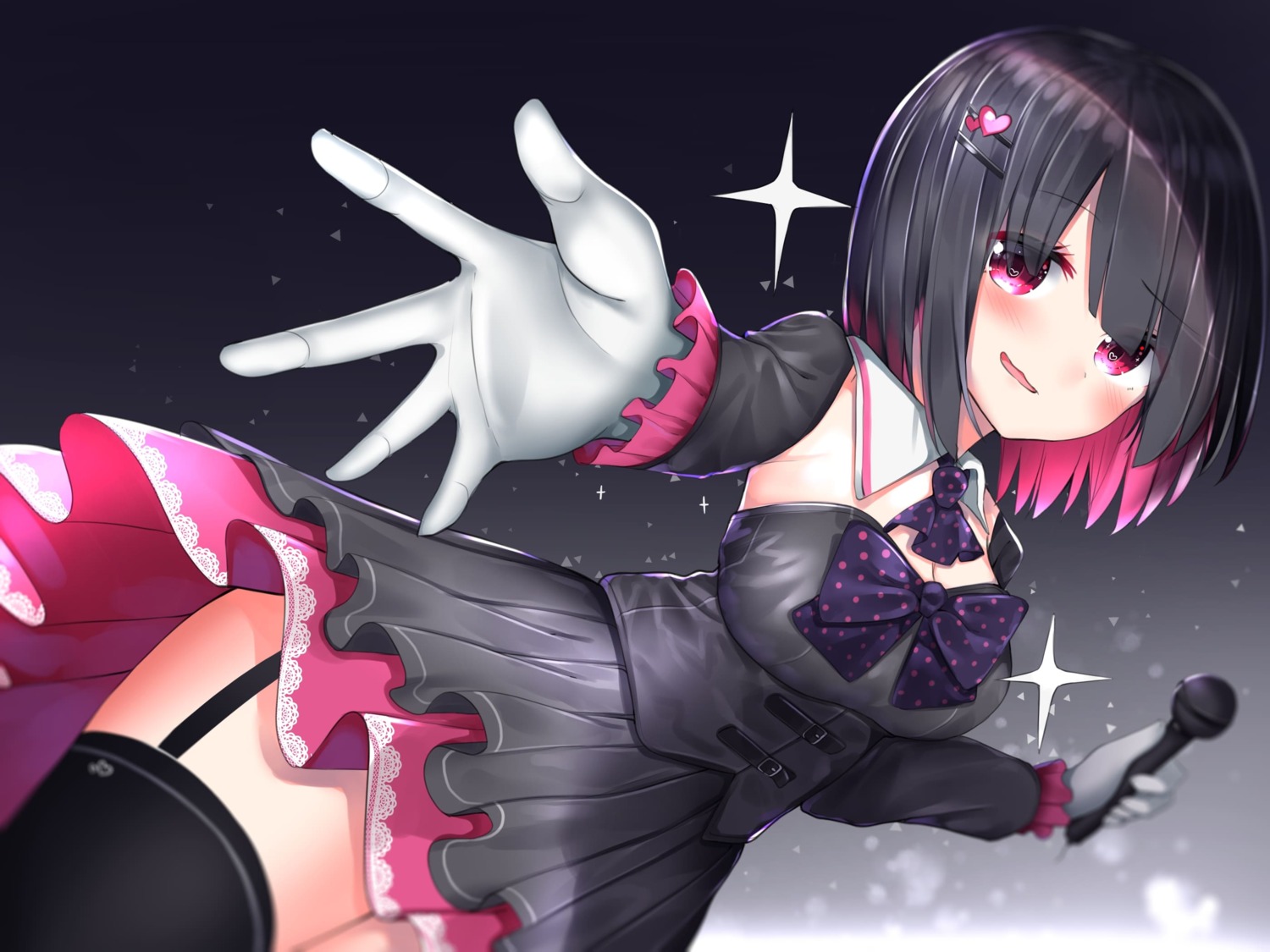 neku_(neku_draw) skirt_lift stockings thighhighs