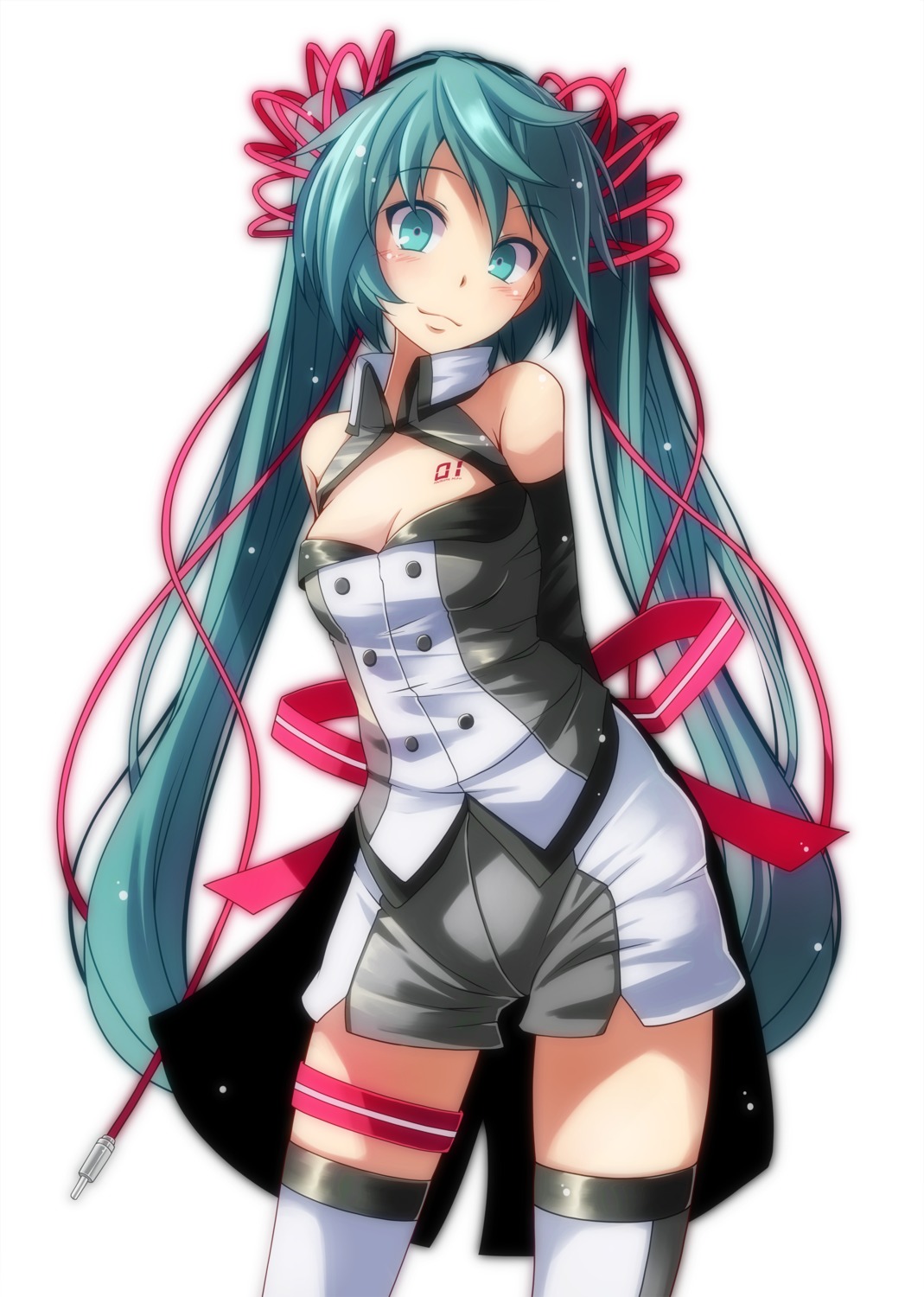 cleavage garter hatsune_miku tattoo thighhighs tsukishiro_saika vocaloid