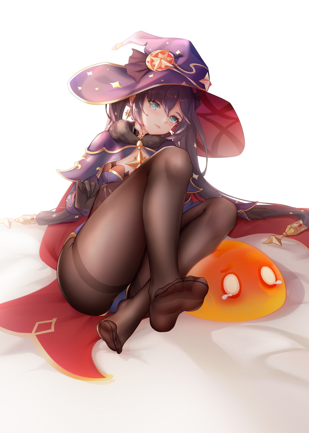 cameltoe feet genshin_impact leotard liu_liaoliao mona_megistus pantyhose witch