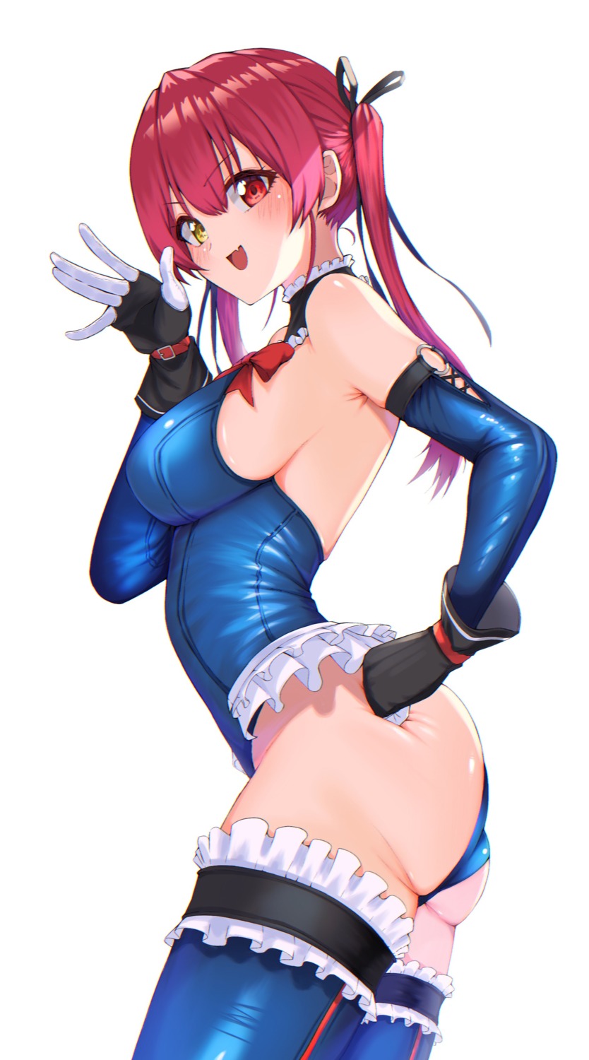 ass cosplay dead_or_alive garter heterochromia hololive houshou_marine leotard marie_rose no_bra shooot108 thighhighs