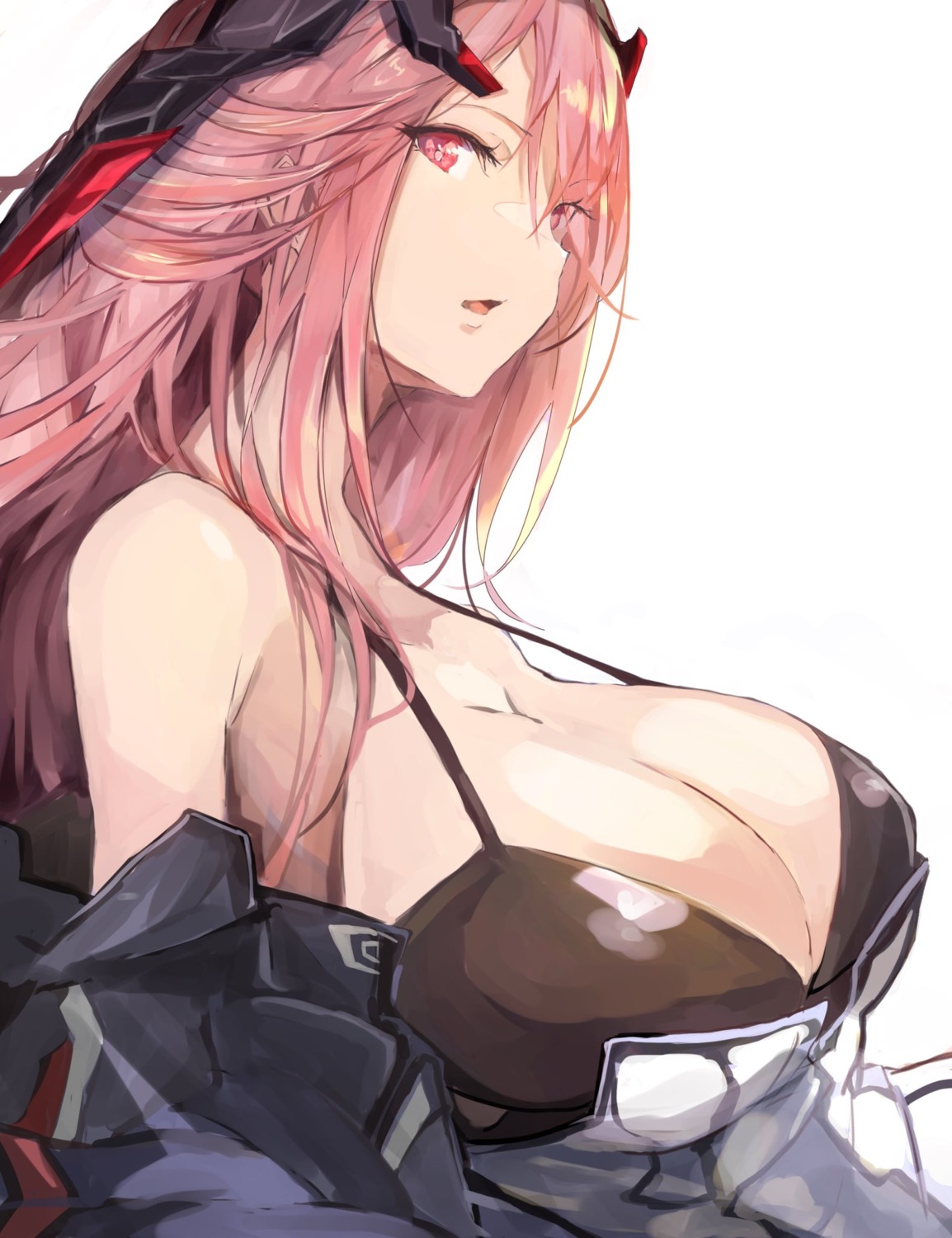 cleavage girls_frontline m82a1_(girls_frontline) open_shirt tomocha_(tmc_tmc8)