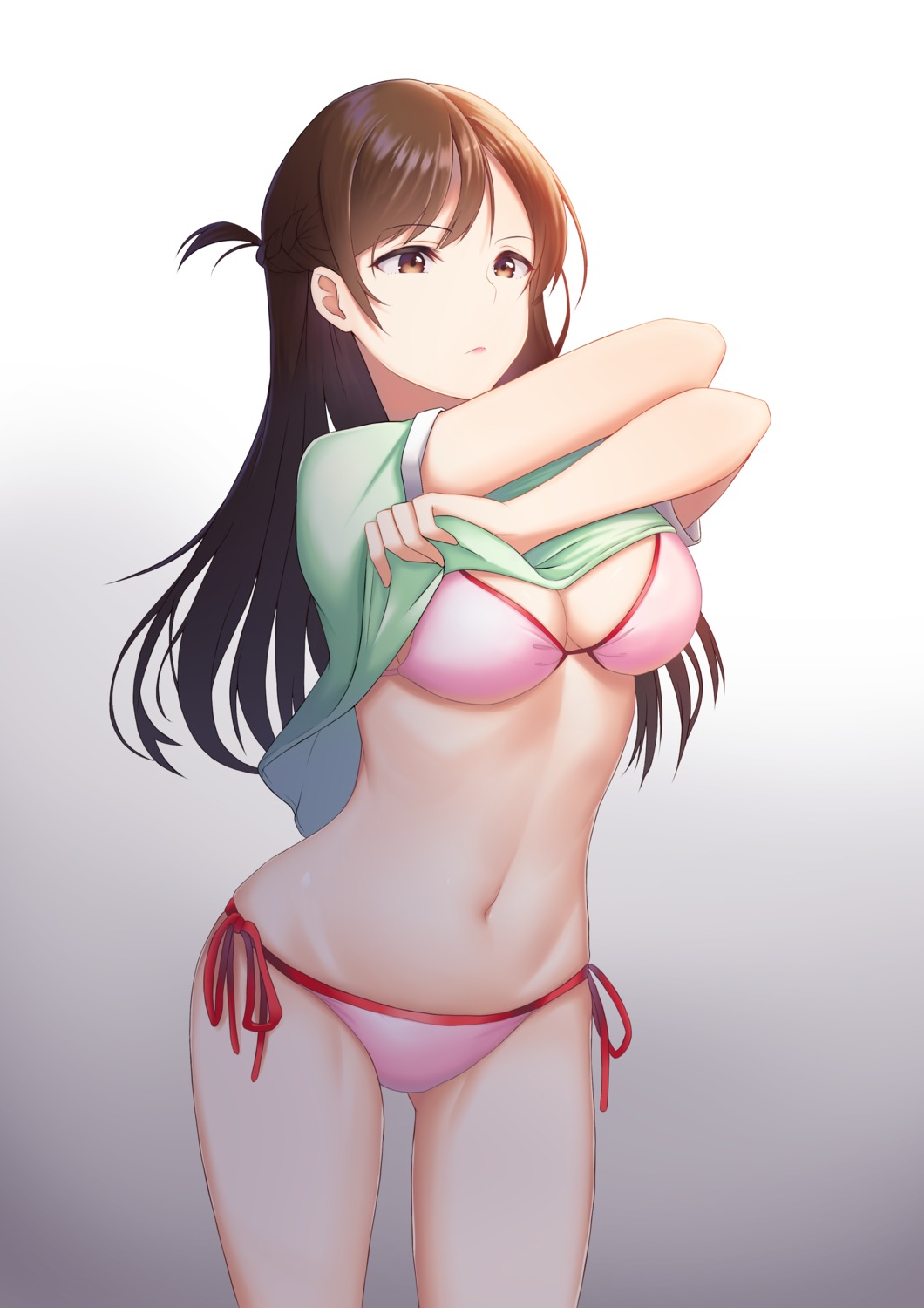 bikini kanojo_okarishimasu mizuhara_chizuru raise shirt_lift swimsuits undressing