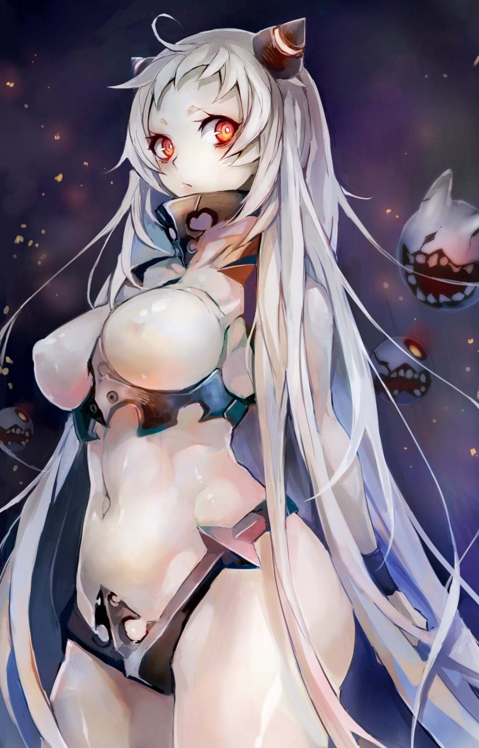 airfield_hime erect_nipples horns kantai_collection taishi_(picchiridou)