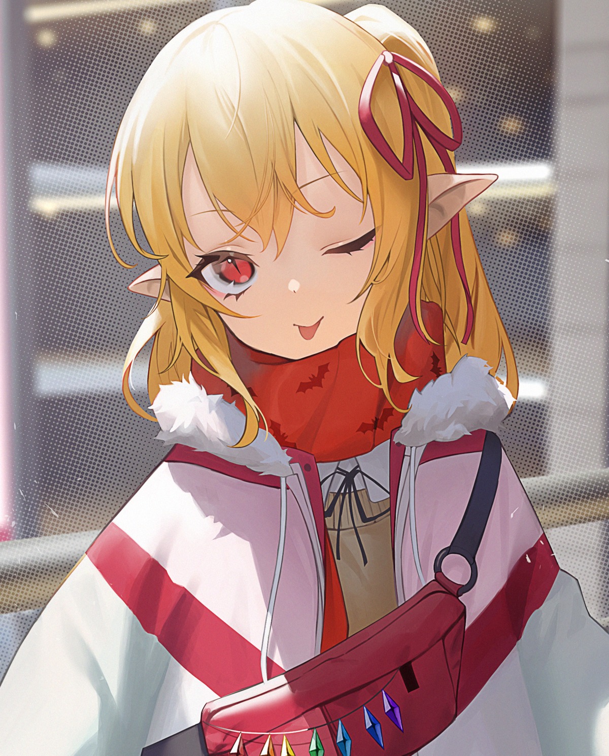 aya_(lezon) flandre_scarlet pointy_ears sweater touhou