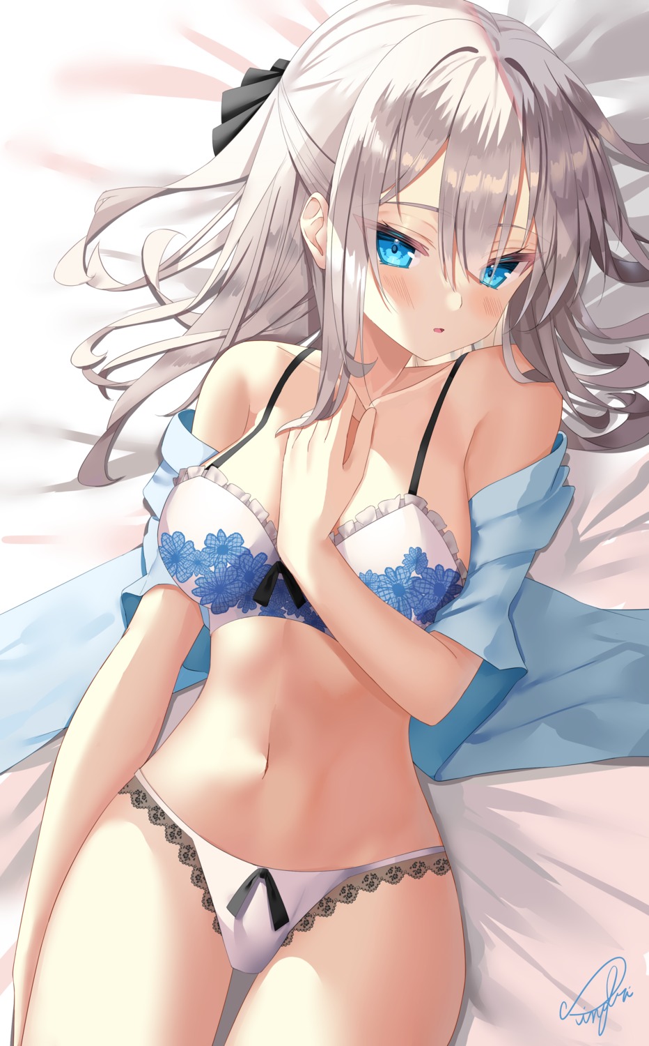 bra open_shirt pantsu sinobi_illust