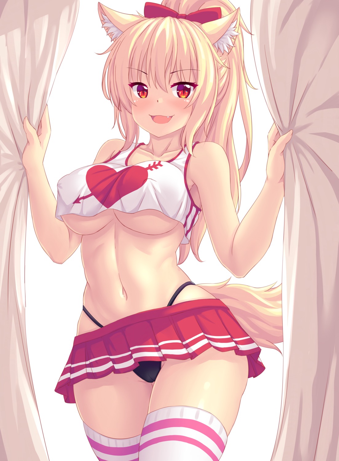 animal_ears cameltoe erect_nipples fast-runner-2024 no_bra tail thighhighs thong tiffy underboob