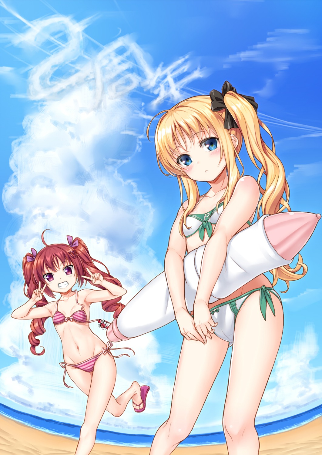 bikini cameltoe cleavage hazuki_watora komase_(jkp423) shimotsuki_potofu swimsuits