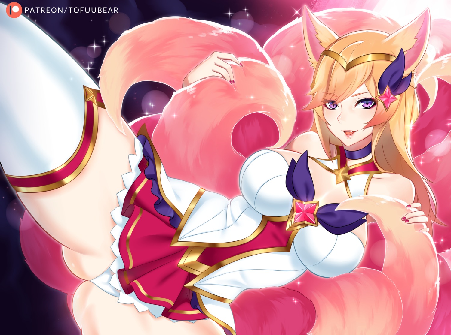 ahri animal_ears league_of_legends pantsu tail thighhighs tofuubear