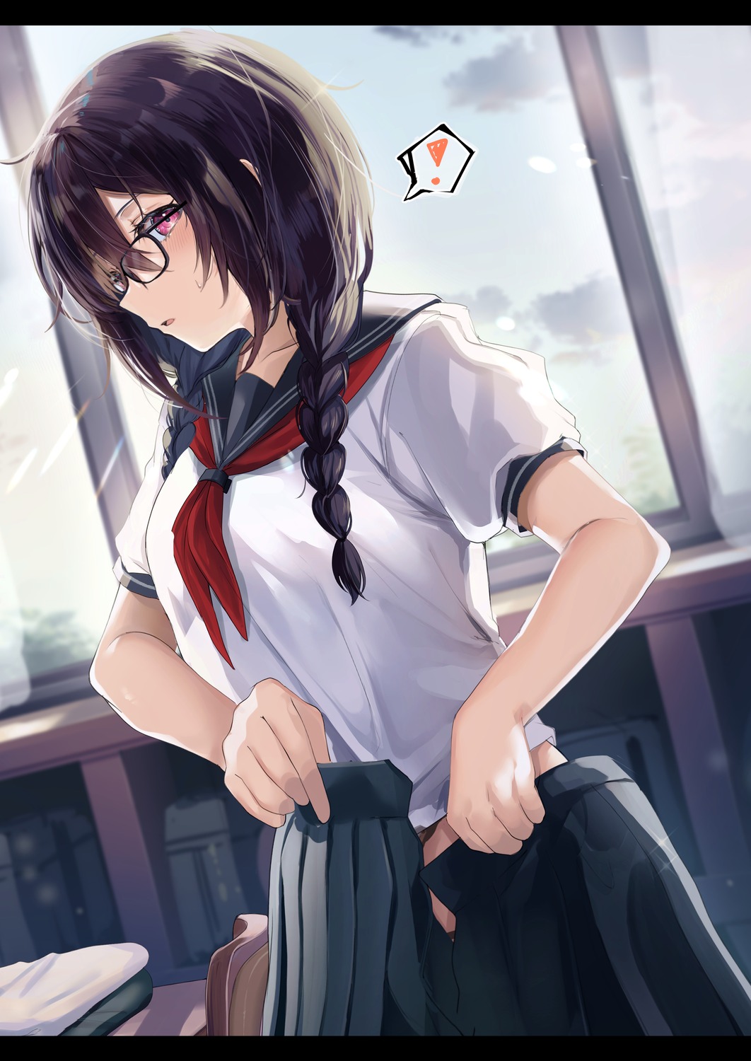 megane seifuku undressing yufou