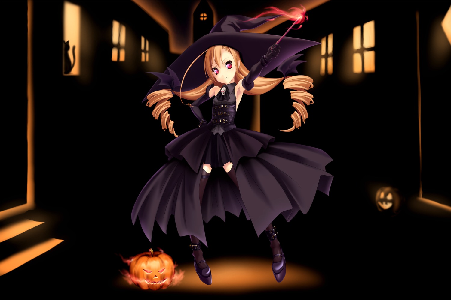 halloween norizou_type-r thighhighs witch