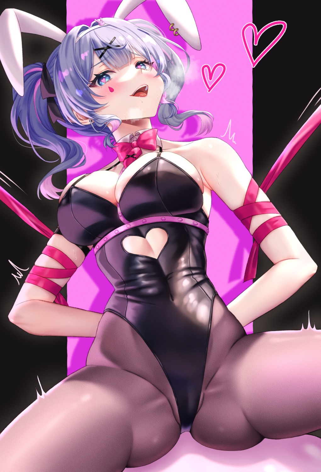 animal_ears bondage bunny_ears bunny_girl hatsune_miku mary_is_mine no_bra pantyhose rabbit_hole_(vocaloid) tattoo vocaloid