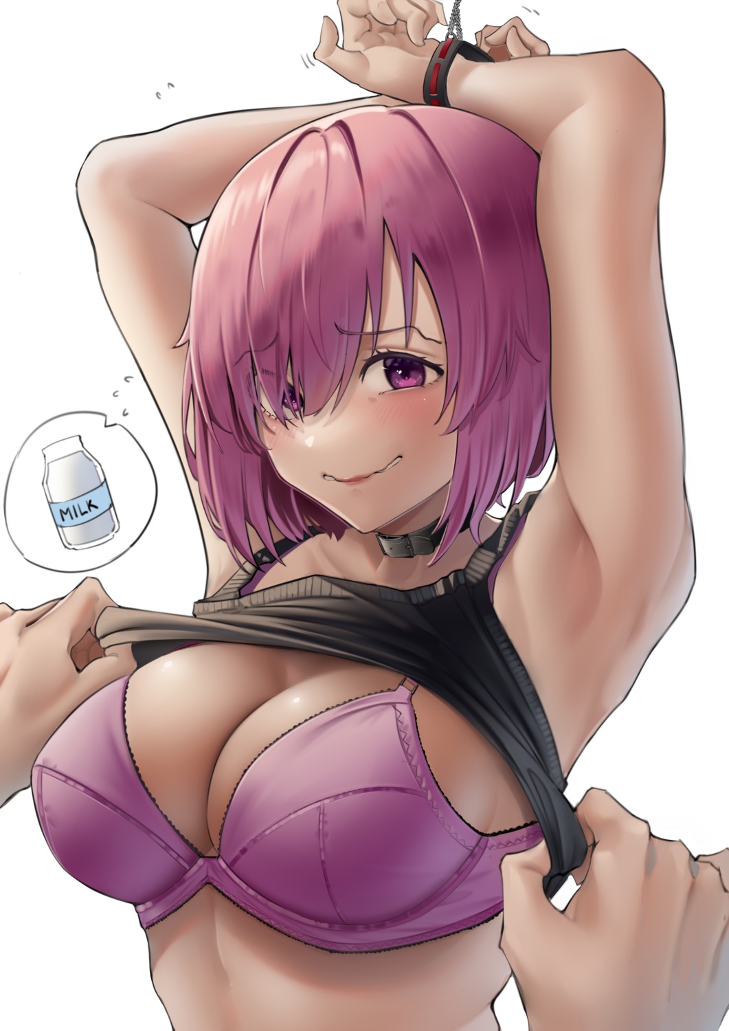 bondage bra fate/grand_order harris_hero mash_kyrielight shirt_lift undressing