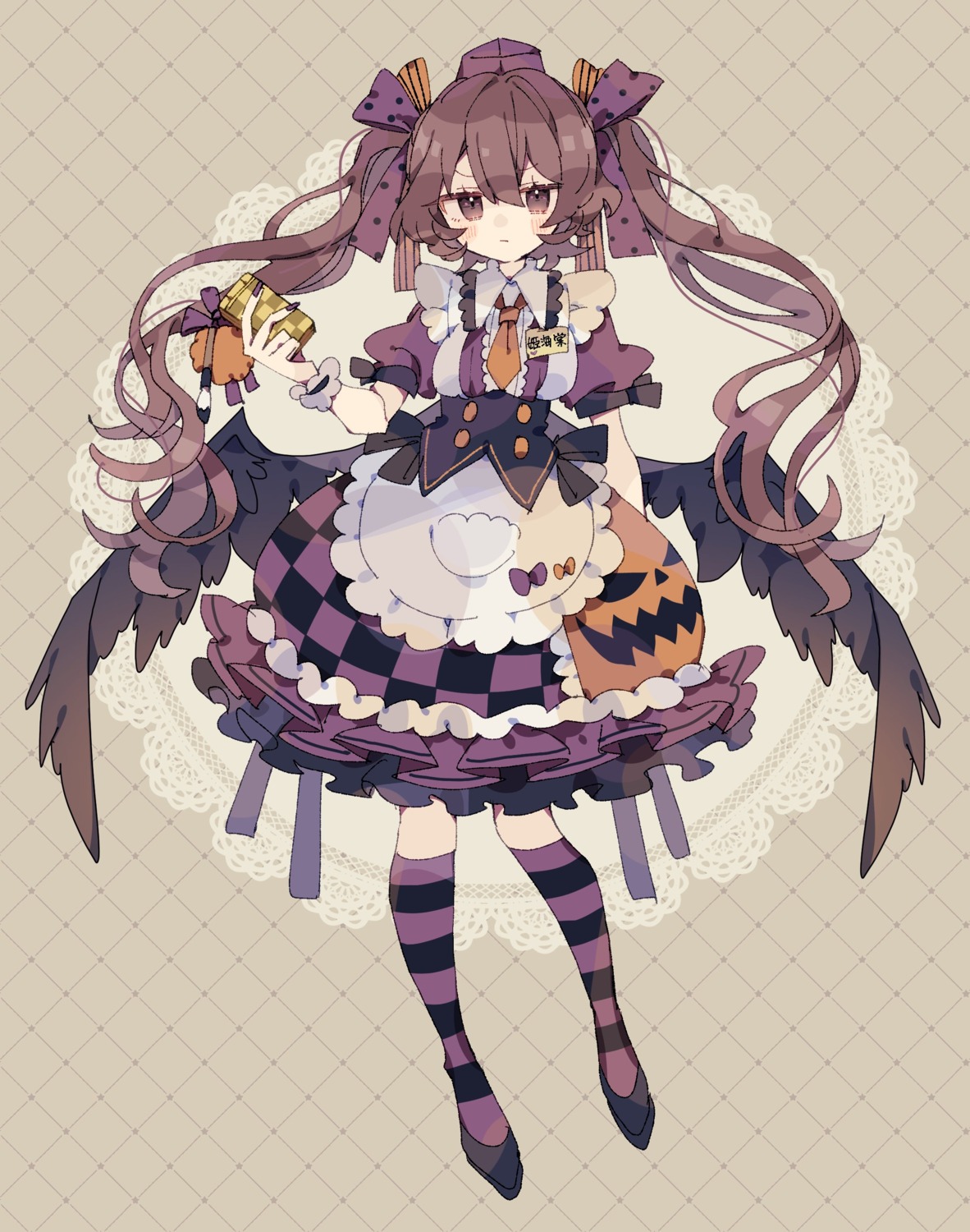 halloween himekaidou_hatate maid nikorashika touhou waitress wings