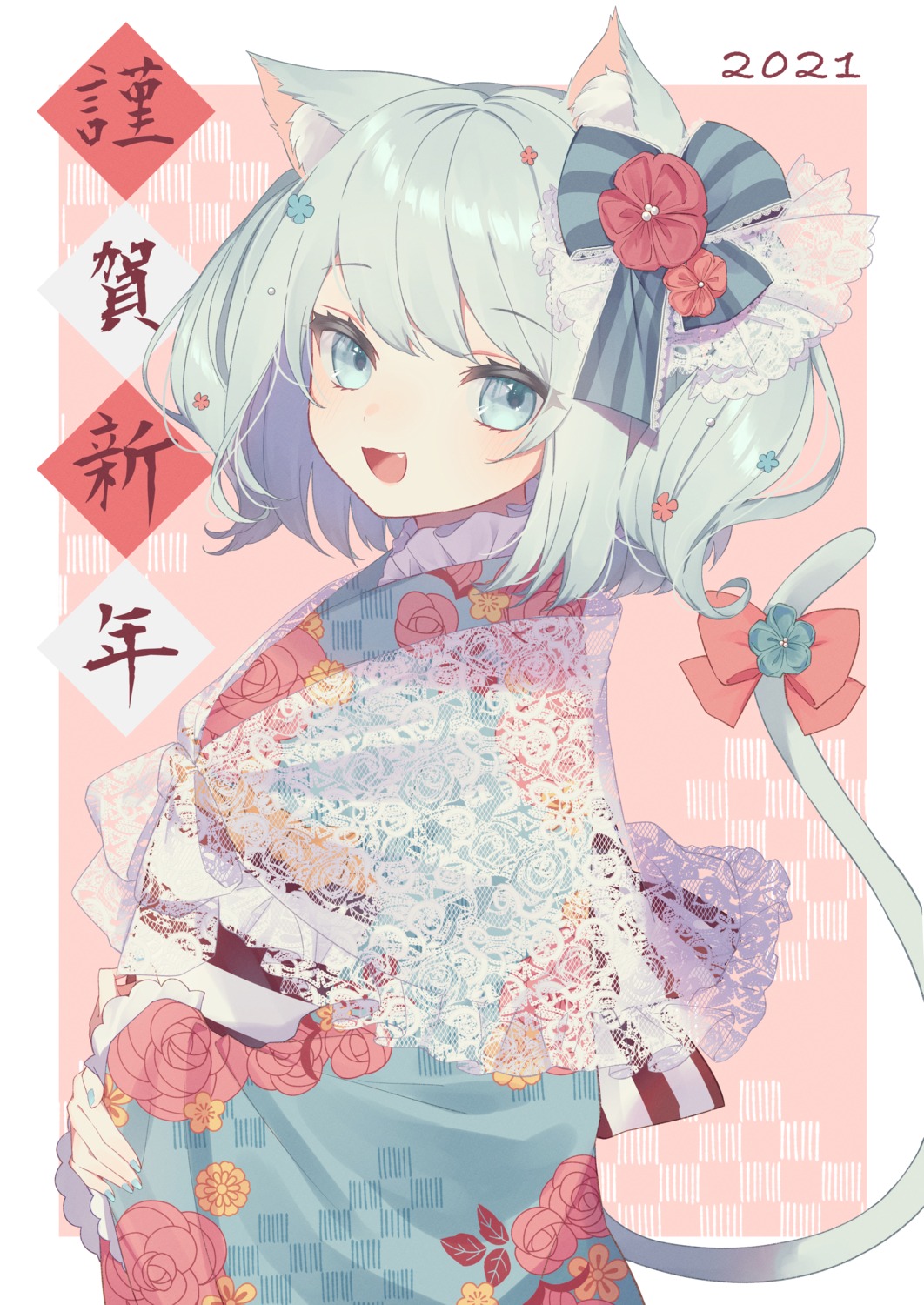 animal_ears hinakano_h kimono nekomimi tail