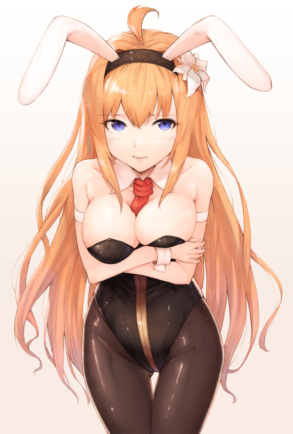 animal_ears breast_hold bunny_ears bunny_girl granblue_fantasy jeanne_d'arc jeanne_d'arc_(granblue_fantasy) koretsuki_azuma pantyhose