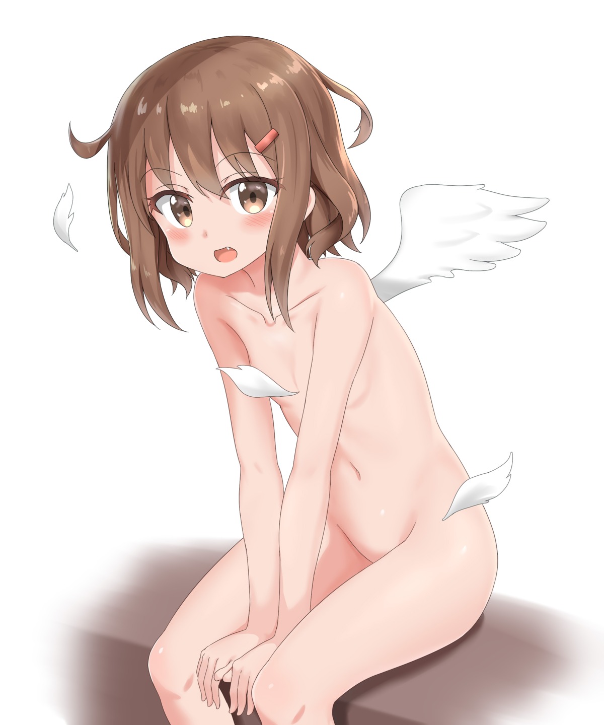 censored ikazuchi_(kancolle) kantai_collection loli naked nedia_r wings