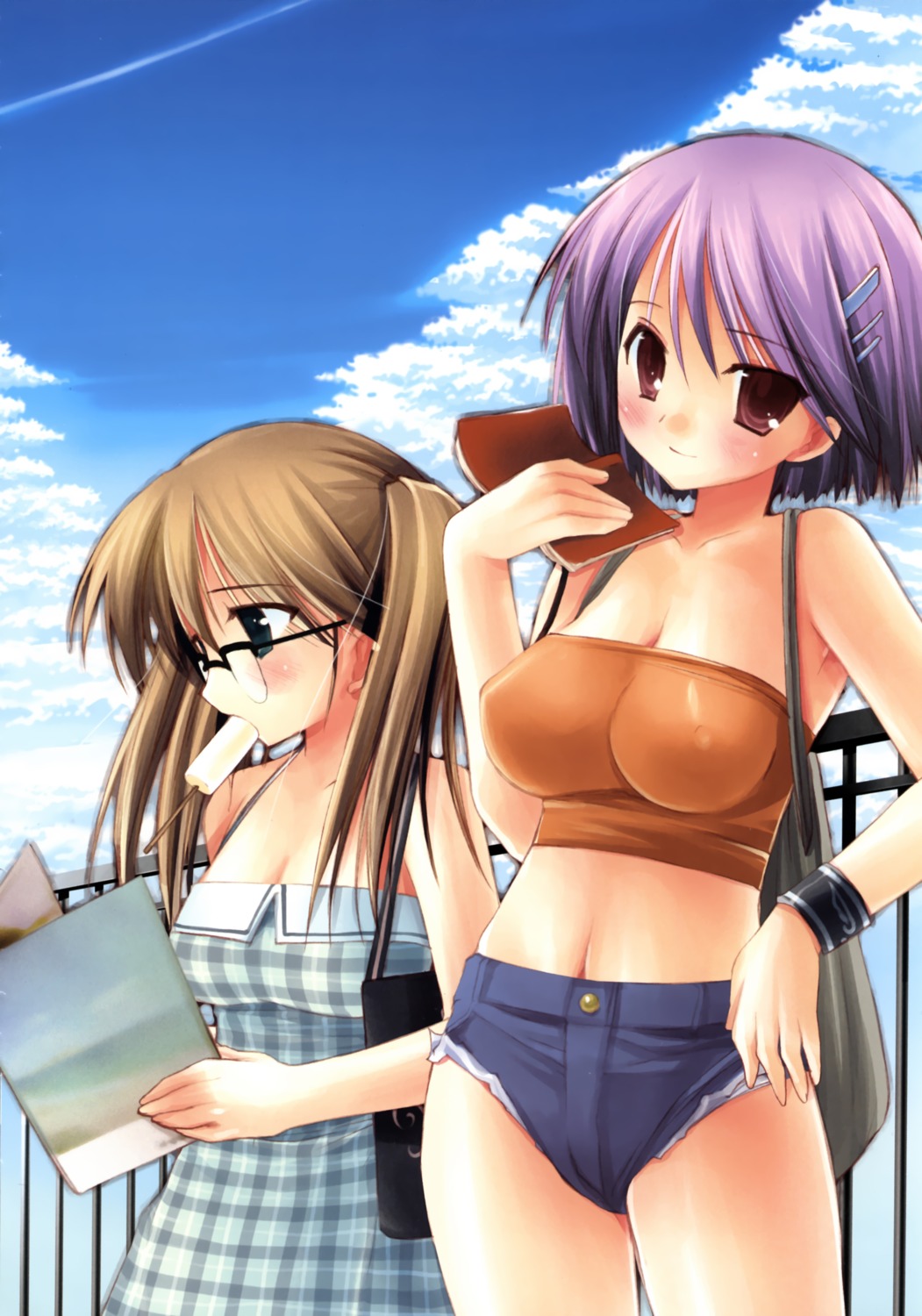 cleavage dress megane miyasu_risa summer_dress