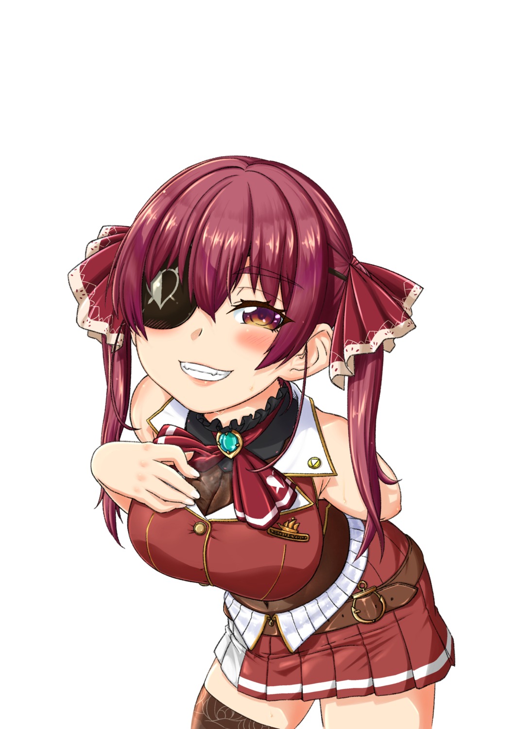 eyepatch hololive houshou_marine moroyan thighhighs