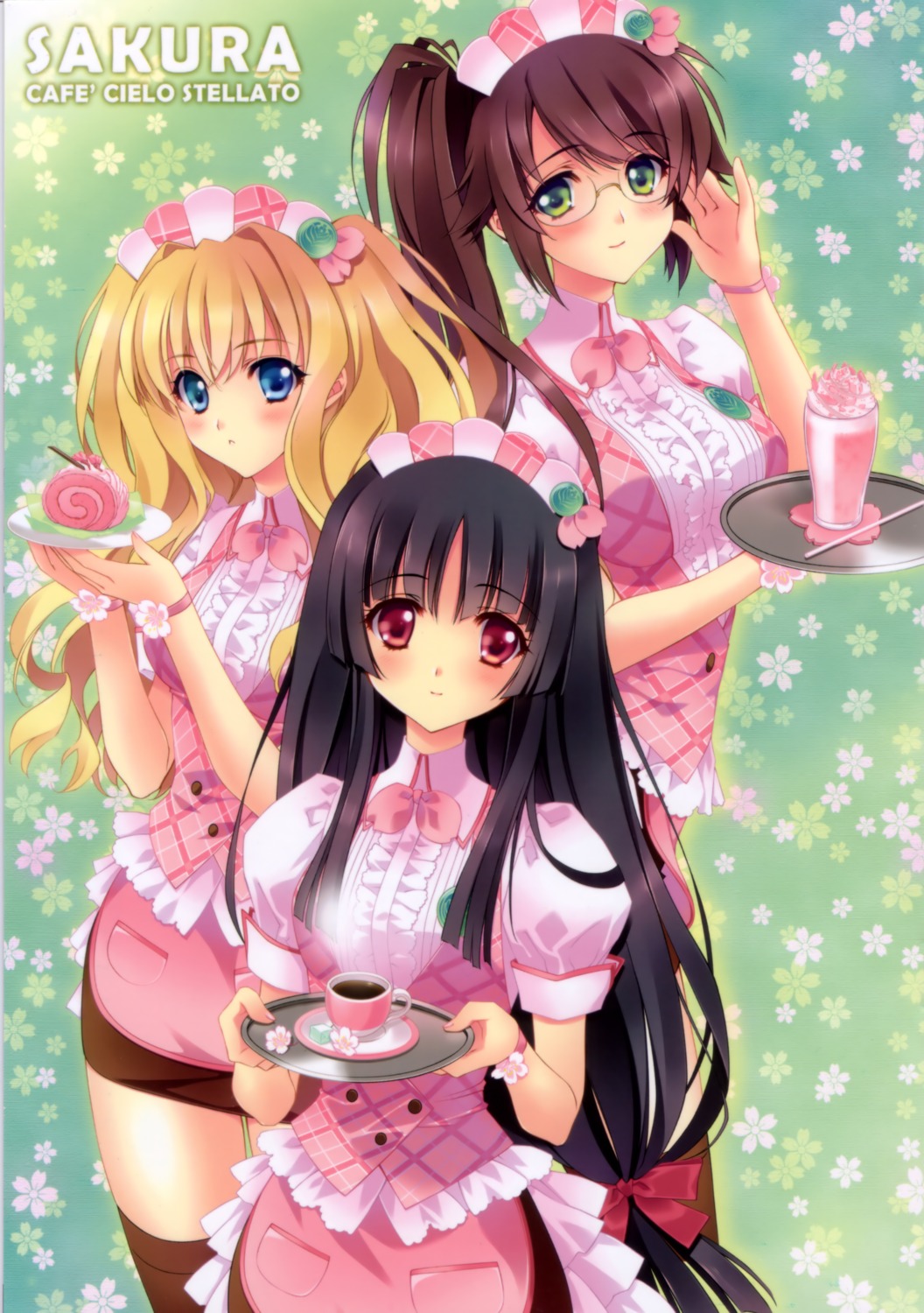 carnelian dress maid megane thighhighs waitress